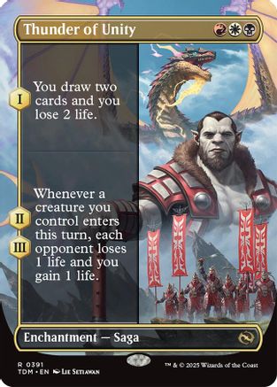 Thunder of Unity  [Foil]  (TDM-391) - [Tarkir: Dragonstorm]: (enchantment) (Borderless) - Trinity Hobby