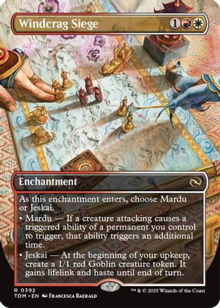 Windcrag Siege  [Foil]  (TDM-392) - [Tarkir: Dragonstorm]: (enchantment) (Borderless) - Trinity Hobby