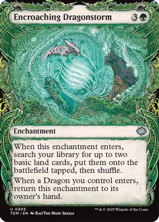 Encroaching Dragonstorm  [Foil]  (TDM-305) - [Tarkir: Dragonstorm]: (Showcase, enchantment) - Trinity Hobby