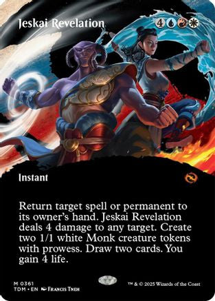 Jeskai Revelation  (TDM-361) - [Tarkir: Dragonstorm]: (Showcase) (Borderless) - Trinity Hobby