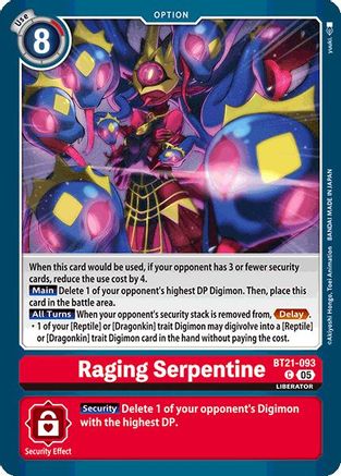 Raging Serpentine [BT21-093] [World Convergence] - Trinity Hobby