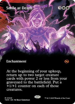 Smile at Death  [Foil]  (TDM-329) - [Tarkir: Dragonstorm]: (Showcase, enchantment) (Borderless) - Trinity Hobby