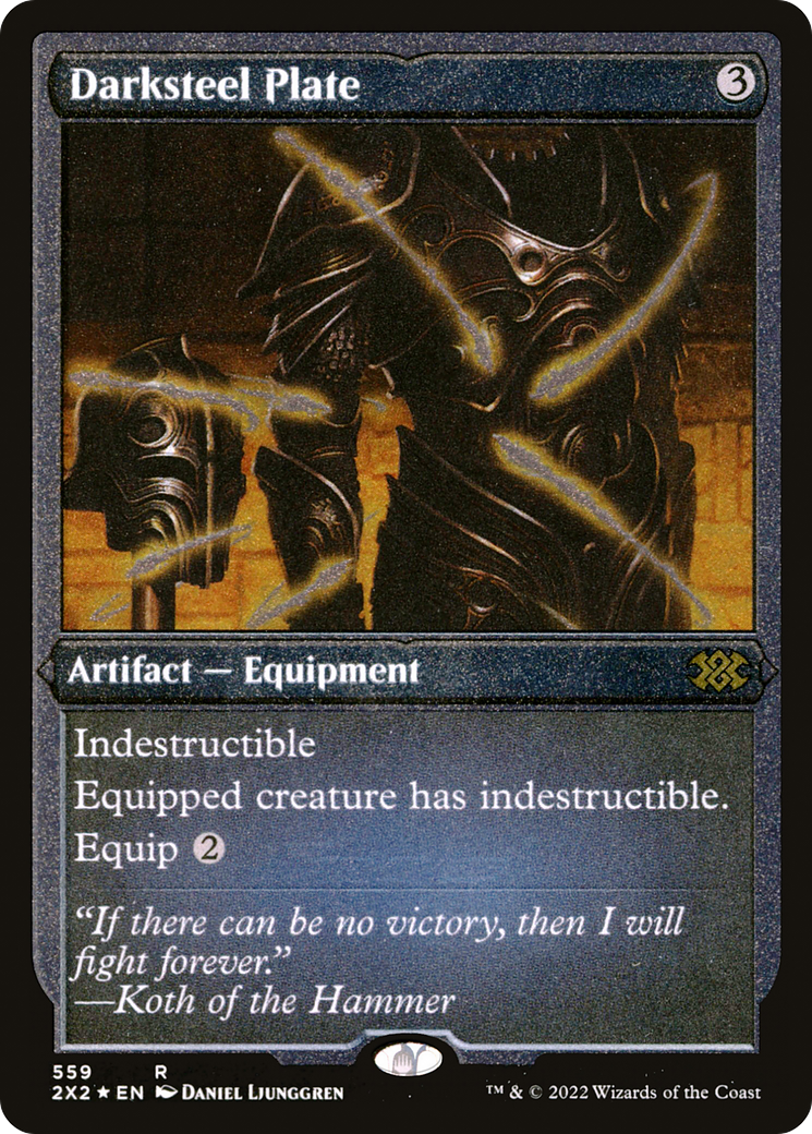 Darksteel Plate (Foil Etched)  [Foil]  (2X2-559) - [Double Masters 2022] - Trinity Hobby