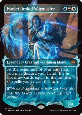 Narset, Jeskai Waymaster  [Foil]  (TDM-407) - [Tarkir: Dragonstorm]: (Showcase) (Borderless) - Trinity Hobby