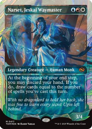 Narset, Jeskai Waymaster  [Foil]  (TDM-417) - [Tarkir: Dragonstorm]: (Showcase) (Borderless) - Trinity Hobby