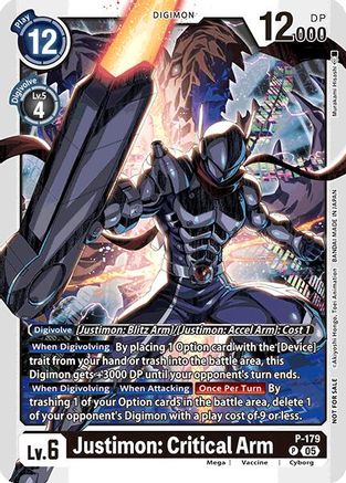 Justimon: Critical Arm [P-179] (Store Tournament 2025 Vol.2 Participation Pack) [Promotional Cards] - Trinity Hobby