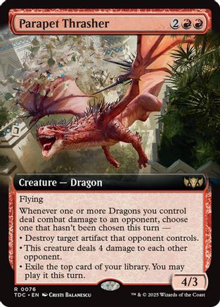 Parapet Thrasher (Extended Art) (TDC-076) - [Commander: Tarkir: Dragonstorm] - Trinity Hobby