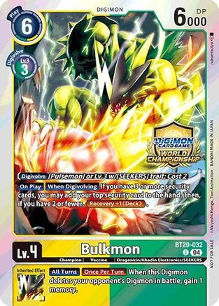 Bulkmon [BT20-032] (Regionals 25-26 Champion Card Set Season 1) [Release Special Booster Ver.2.5 Promos] - Trinity Hobby