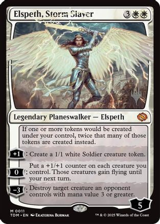 Elspeth, Storm Slayer (PPTDM-011) - [Promo Pack: Tarkir: Dragonstorm] Foil - Trinity Hobby