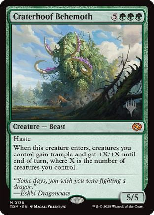 Craterhoof Behemoth (PPTDM-138) - [Promo Pack: Tarkir: Dragonstorm] Foil - Trinity Hobby