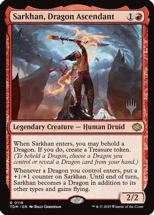 Sarkhan, Dragon Ascendant (PPTDM-118) - [Promo Pack: Tarkir: Dragonstorm] - Trinity Hobby