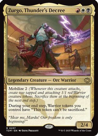 Zurgo, Thunder's Decree (PPTDM-237) - [Promo Pack: Tarkir: Dragonstorm] - Trinity Hobby