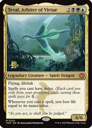 Teval, Arbiter of Virtue (PRE-230) - [Prerelease Cards] Foil - Trinity Hobby