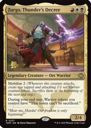 Zurgo, Thunder's Decree (PRE-237) - [Prerelease Cards] Foil - Trinity Hobby
