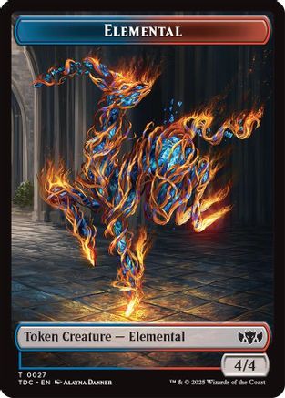 Elemental (0027) // Monk Double-Sided Token (TDC-27 // 3) - [Commander: Tarkir: Dragonstorm]