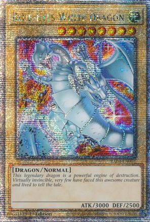Blue-Eyes White Dragon (New Art) (Quarter Century Secret Rare) [RA04-EN002] - Quarter Century Stampede 1st Edition - Quarter Century Secret Rare - Trinity Hobby
