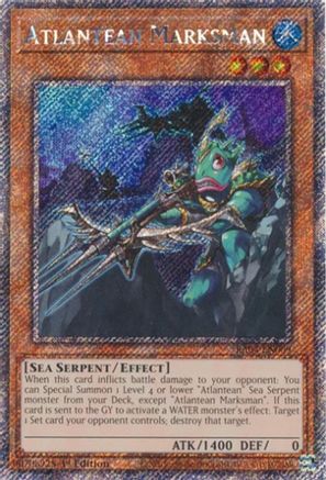 Atlantean Marksman (Platinum Secret Rare) [RA04-EN009] - Quarter Century Stampede 1st Edition - Platinum Secret Rare - Trinity Hobby