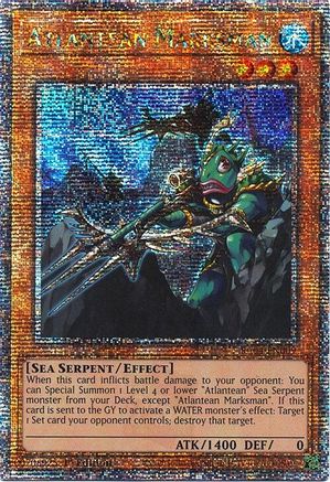 Atlantean Marksman (Quarter Century Secret Rare) [RA04-EN009] - Quarter Century Stampede 1st Edition - Quarter Century Secret Rare - Trinity Hobby