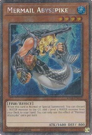 Mermail Abysspike (Platinum Secret Rare) [RA04-EN012] - Quarter Century Stampede 1st Edition - Platinum Secret Rare - Trinity Hobby