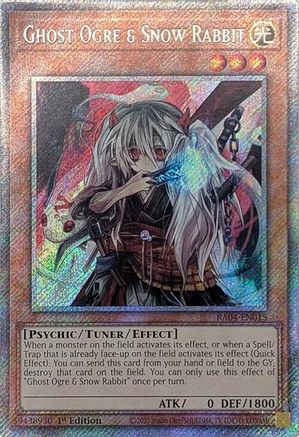 Ghost Ogre & Snow Rabbit (Platinum Secret Rare) [RA04-EN015] - Quarter Century Stampede 1st Edition - Platinum Secret Rare - Trinity Hobby