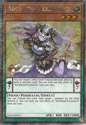 Archfiend Eccentrick (Platinum Secret Rare) [RA04-EN017] - Quarter Century Stampede 1st Edition - Platinum Secret Rare - Trinity Hobby