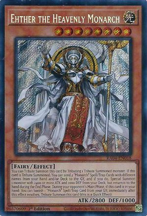 Ehther the Heavenly Monarch (Secret Rare) [RA04-EN018] - Quarter Century Stampede  - Secret Rare - Trinity Hobby