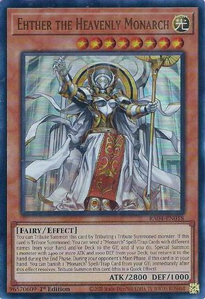 Ehther the Heavenly Monarch (UR) [RA04-EN018] - Quarter Century Stampede 1st Edition - Ultra Rare - Trinity Hobby