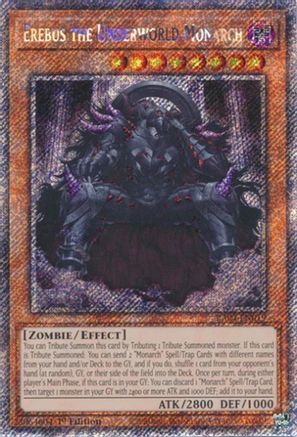 Erebus the Underworld Monarch (Platinum Secret Rare) [RA04-EN019] - Quarter Century Stampede 1st Edition - Platinum Secret Rare - Trinity Hobby