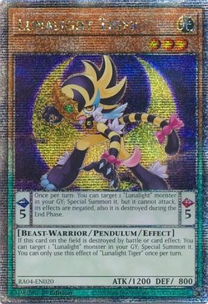 Lunalight Tiger (Quarter Century Secret Rare) [RA04-EN020] - Quarter Century Stampede 1st Edition - Quarter Century Secret Rare - Trinity Hobby
