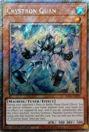 Crystron Quan (Platinum Secret Rare) [RA04-EN021] - Quarter Century Stampede 1st Edition - Platinum Secret Rare - Trinity Hobby