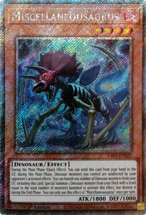 Miscellaneousaurus (Platinum Secret Rare) [RA04-EN022] - Quarter Century Stampede 1st Edition - Platinum Secret Rare - Trinity Hobby