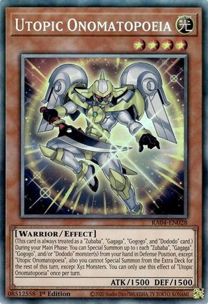 Utopic Onomatopoeia (CR) [RA04-EN028] - Quarter Century Stampede  - Collector's Rare - Trinity Hobby