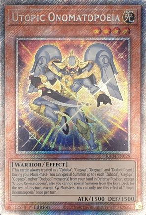 Utopic Onomatopoeia (Platinum Secret Rare) [RA04-EN028] - Quarter Century Stampede 1st Edition - Platinum Secret Rare - Trinity Hobby
