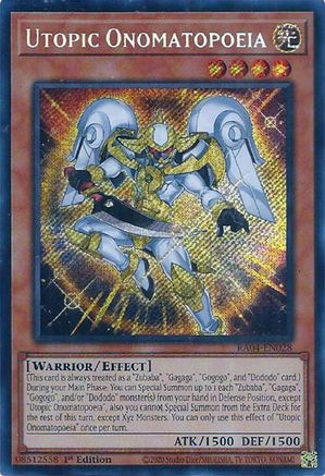 Utopic Onomatopoeia (Secret Rare) [RA04-EN028] - Quarter Century Stampede 1st Edition - Secret Rare - Trinity Hobby