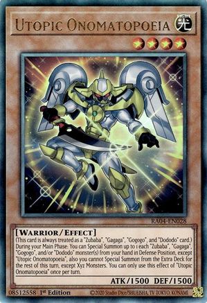 Utopic Onomatopoeia (Ultimate Rare) [RA04-EN028] - Quarter Century Stampede 1st Edition - Ultimate Rare - Trinity Hobby