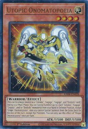 Utopic Onomatopoeia (UR) [RA04-EN028] - Quarter Century Stampede 1st Edition - Ultra Rare - Trinity Hobby