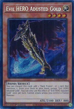 Evil HERO Adusted Gold (Secret Rare) [RA04-EN029] - Quarter Century Stampede 1st Edition - Secret Rare - Trinity Hobby