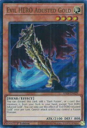 Evil HERO Adusted Gold (UR) [RA04-EN029] - Quarter Century Stampede 1st Edition - Ultra Rare - Trinity Hobby