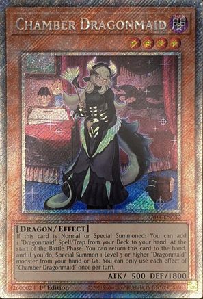 Chamber Dragonmaid (Platinum Secret Rare) [RA04-EN032] - Quarter Century Stampede 1st Edition - Platinum Secret Rare - Trinity Hobby