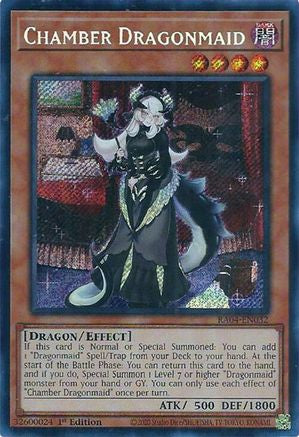 Chamber Dragonmaid (Secret Rare) [RA04-EN032] - Quarter Century Stampede 1st Edition - Secret Rare - Trinity Hobby