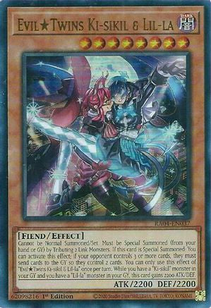 EvilTwins Ki-sikil & Lil-la (UR) [RA04-EN037] - Quarter Century Stampede 1st Edition - Ultra Rare - Trinity Hobby