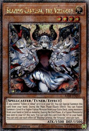 Blazing Cartesia, the Virtuous (New Art) (Quarter Century Secret Rare) [RA04-EN041] - Quarter Century Stampede 1st Edition - Quarter Century Secret Rare - Trinity Hobby