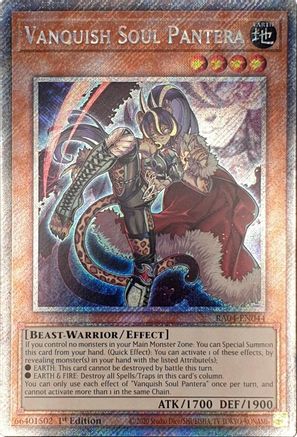 Vanquish Soul Pantera (Platinum Secret Rare) [RA04-EN044] - Quarter Century Stampede 1st Edition - Platinum Secret Rare - Trinity Hobby