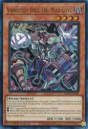 Vanquish Soul Dr. Mad Love (UR) [RA04-EN045] - Quarter Century Stampede 1st Edition - Ultra Rare - Trinity Hobby