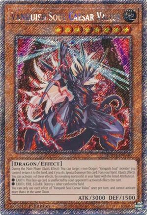 Vanquish Soul Caesar Valius (Platinum Secret Rare) [RA04-EN046] - Quarter Century Stampede 1st Edition - Platinum Secret Rare - Trinity Hobby