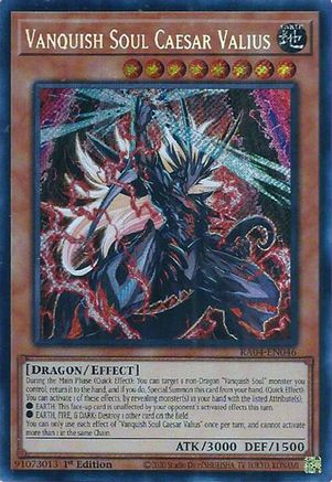 Vanquish Soul Caesar Valius (Secret Rare) [RA04-EN046] - Quarter Century Stampede 1st Edition - Secret Rare - Trinity Hobby