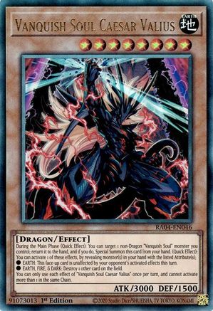 Vanquish Soul Caesar Valius (Ultimate Rare) [RA04-EN046] - Quarter Century Stampede 1st Edition - Ultimate Rare - Trinity Hobby
