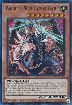 Vanquish Soul Caesar Valius (UR) [RA04-EN046] - Quarter Century Stampede 1st Edition - Ultra Rare - Trinity Hobby