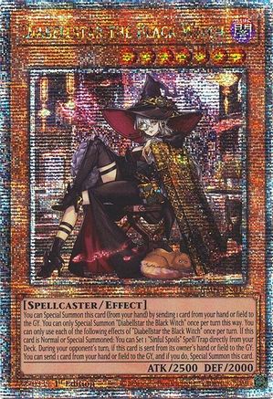 Diabellstar the Black Witch (New Art) (Quarter Century Secret Rare) [RA04-EN047] - Quarter Century Stampede 1st Edition - Quarter Century Secret Rare - Trinity Hobby