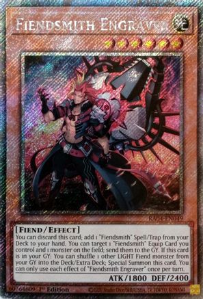 Fiendsmith Engraver (Platinum Secret Rare) [RA04-EN049] - Quarter Century Stampede 1st Edition - Platinum Secret Rare - Trinity Hobby